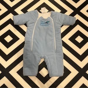 Baby Merlin’s Magic Sleepsuit size Large 6-9 Months Blue Microfleece GUC
